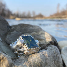 Carica l'immagine nel visualizzatore di Gallery, Anello rana grande rettangolare