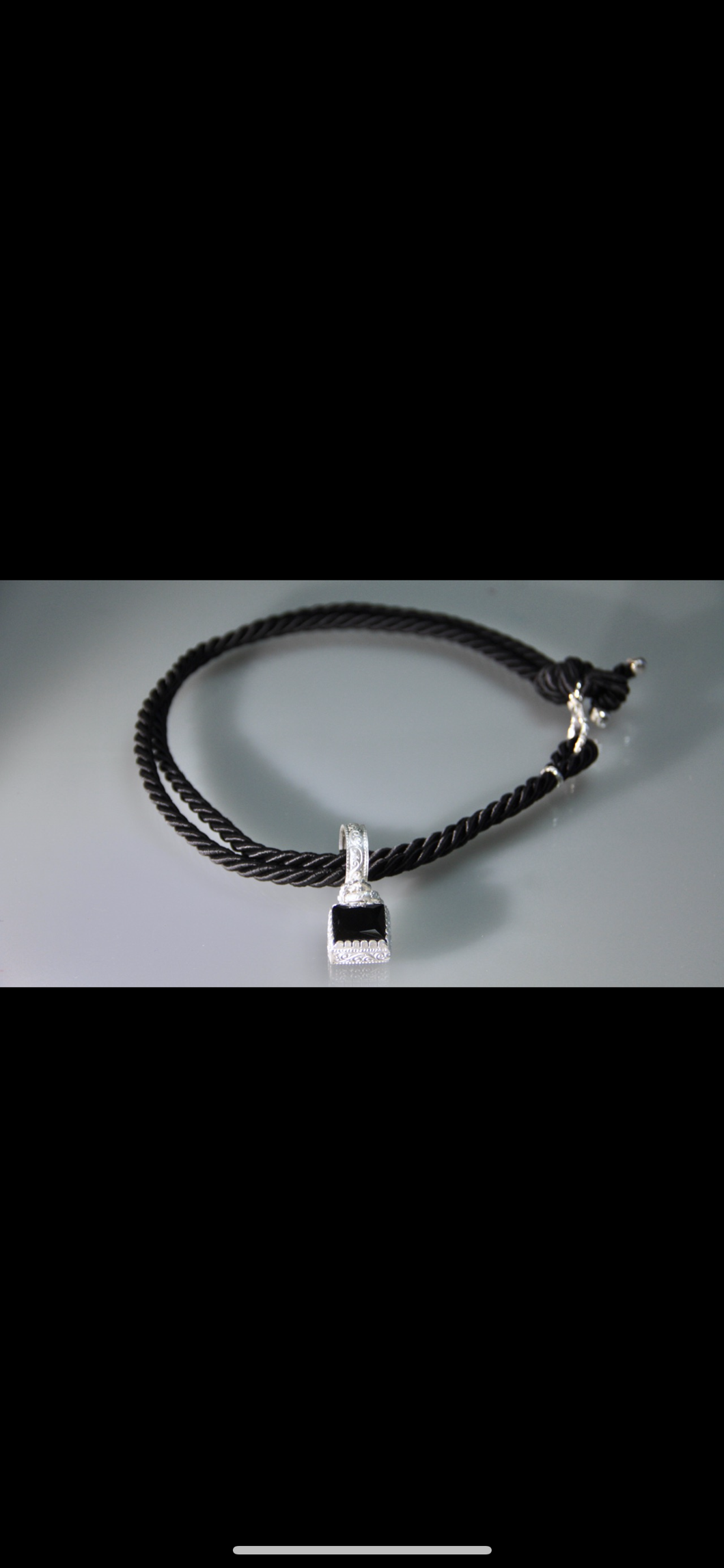 Collana cordino in seta e argento